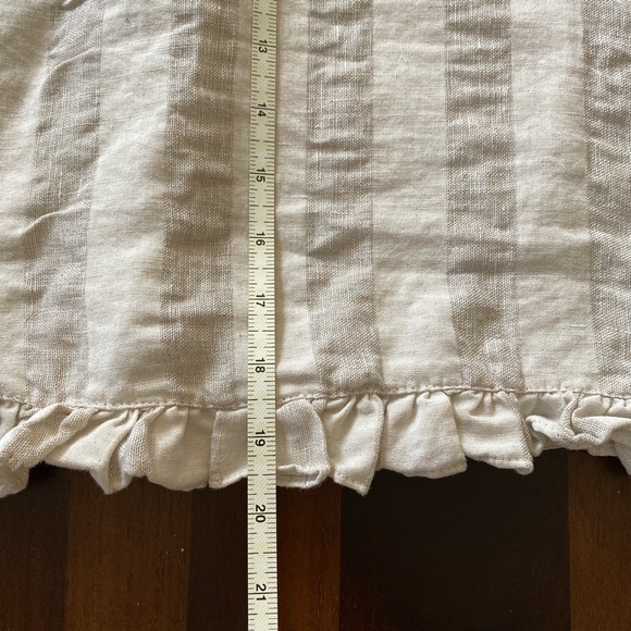 ZARA Ruffled Sleeve Linen Boxy Shirt - Picture 4 of 4